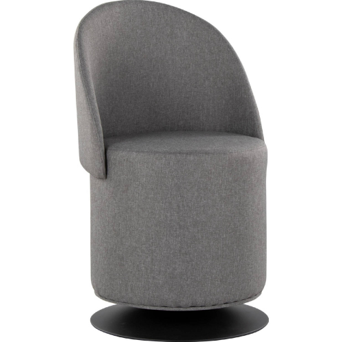 Finch Accent Chair in Black Metal & Grey Fabric